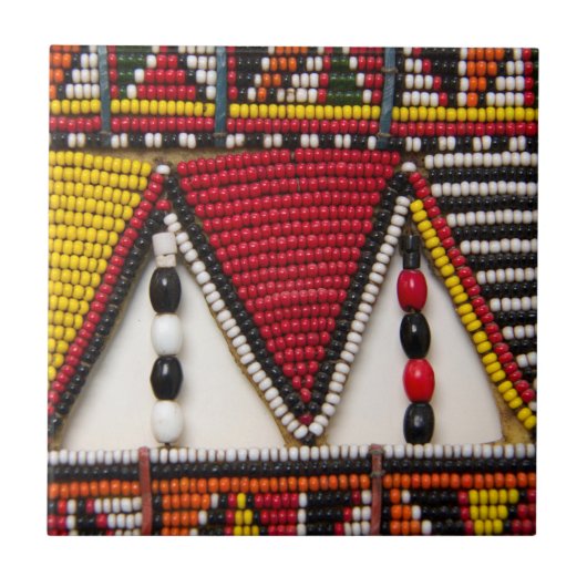 Maasai Tribal Beadwork Tegeltje (Voorkant)