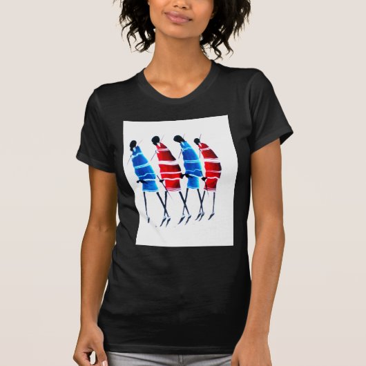 Maasai Warriors Art Print T-shirt (Voorkant)