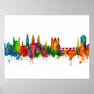 Maastricht The Netherlands Skyline Poster