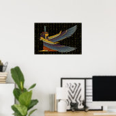 Ma'at Goddess op Hieroglyphs Poster (Thuiskantoor)