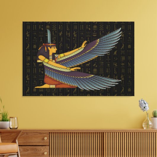 Ma'at Goddess Sur Toile Hiéroglyphes Imprimer (Insitu(Salon))