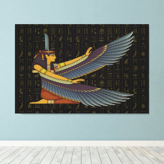 Ma'at Goddess Sur Toile Hiéroglyphes Imprimer (Insitu (Plancher de Bois))