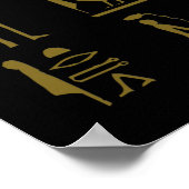 Ma'at Golden Hieroglyphs op zwart Poster (Hoek)