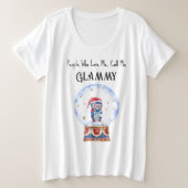 Maat XXL op maat gemaakte oma sneeuwbol comfortabe Grote Maat T-shirt (Design voorkant)