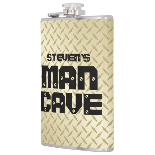 Maatkolf voor Man met Gold Tread-Bord Heupfles (Links)