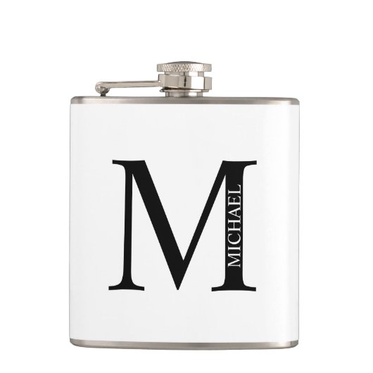 Maatkolf voor monogram en naam heupfles (Voorkant)