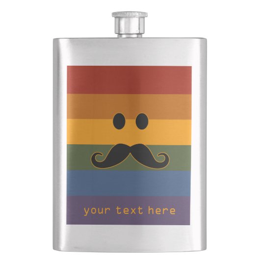 maatkolf voor Mustache Pride Heupfles (Voorkant)