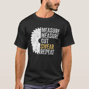 Maatregel Knippen Kranten Kranten Herhalen Houtwer T-shirt