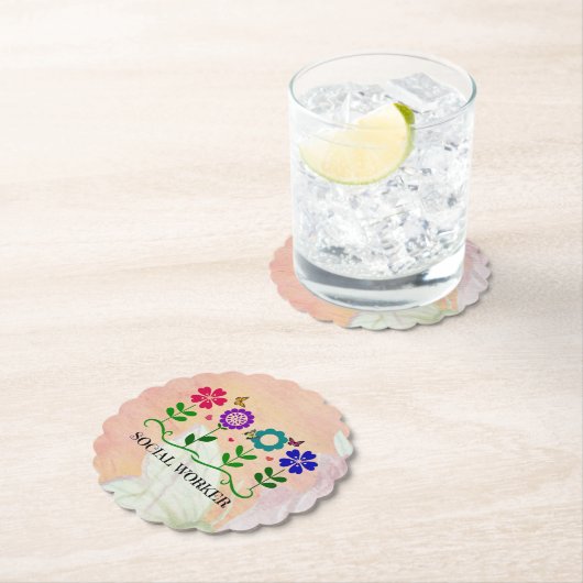 Maatschappelijk Arbeider, Pastel Springtime-design Kartonnen Onderzetters (Insitu)