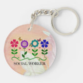 Maatschappelijk Arbeider, Pastel Springtime-design Sleutelhanger (Achterkant)