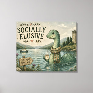 Maatschappelijk ontoegankelijke Nessie gezellige c Canvas Afdruk