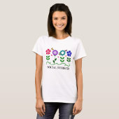 Maatschappelijk werker...Bloemen, Harten en Vlinde T-shirt (Voorkant volledig)
