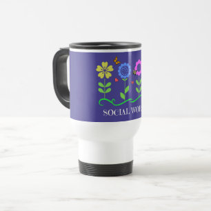 "Maatschappelijk werker," Grafische lente bloemen Reisbeker