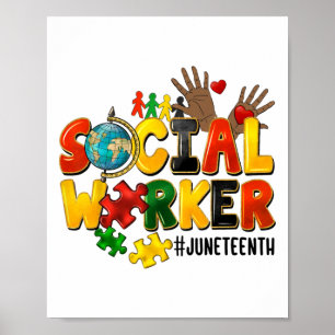 Maatschappelijk werker Juneteenth 1865 Afro-Amerik Poster
