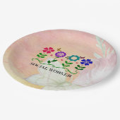 Maatschappelijk werker, Pastel Lente Ontwerp, Papieren Bordje (Gekanteld)