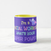 Maatschappelijk Werker, Pastel Tekst Funky Ontwerp Mok (Midden)