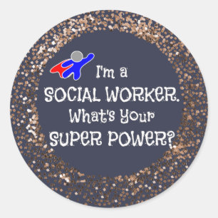 Maatschappelijk Werker Superkracht Ronde Sticker