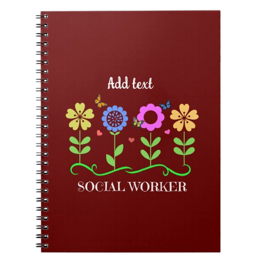 maatschappelijk werkers, grafische bloemen, SJABLO Notitieboek (Voorkant)