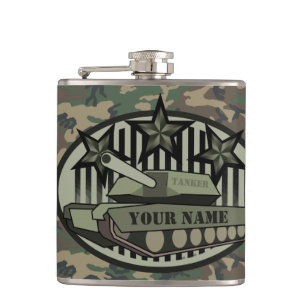 Maatschappelijke Camo Tanker Monogram Flask Heupfles