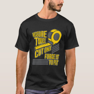 Maattimmerstuk voor tweevoudig snijhout t-shirt