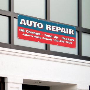 Maatwerk autoreparatie service Remmen Olie vervang Spandoek