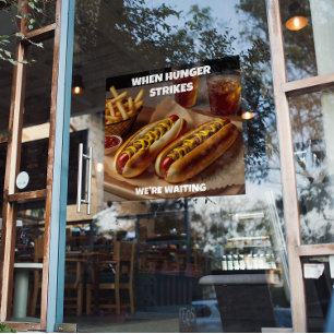 Maatwerk Hotdogs Frites Drank Restaurant Advertent Poster