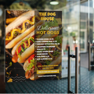 Maatwerk Lekkere Hotdogs Restaurant Kleine Deur Poster