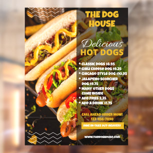 Maatwerk Lekkere Hotdogs Restaurant Voorkant Groot Raamsticker
