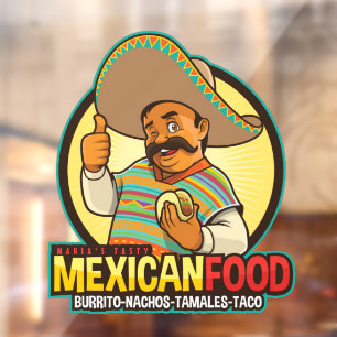 Maatwerk Mexicaans restaurant eten lekker vers Raamsticker