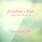 Maatwerk Nagelstudio Diensten Walk Ins Welkom Raamsticker (Vel 3)