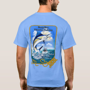 Maatwerk Oceaan Sport Vissers Charter Boot Bedrijf T-shirt