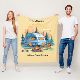 Maatwerk recreatievoertuig kampeer kampvuur fleece deken
