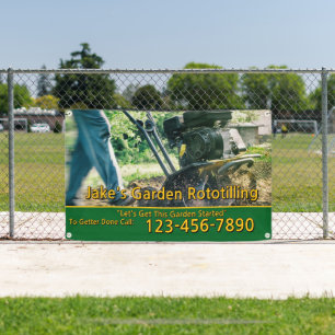 Maatwerk tuin rototilling service bedrijf spandoek