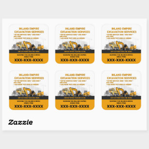 Maatwerk Uitgraving Aannemer Bouw Vierkante Sticker