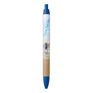 Maatwerk uw fotopen met tekst blauwe inkt pen