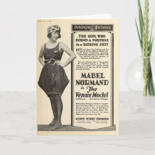 Mabel Normand 1918 badpak portret stil Kaart