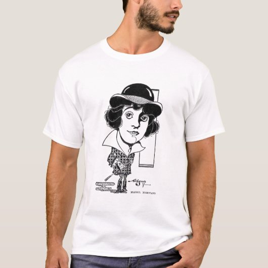 Mabel Normand Caricature 1917 T-shirt (Voorkant)