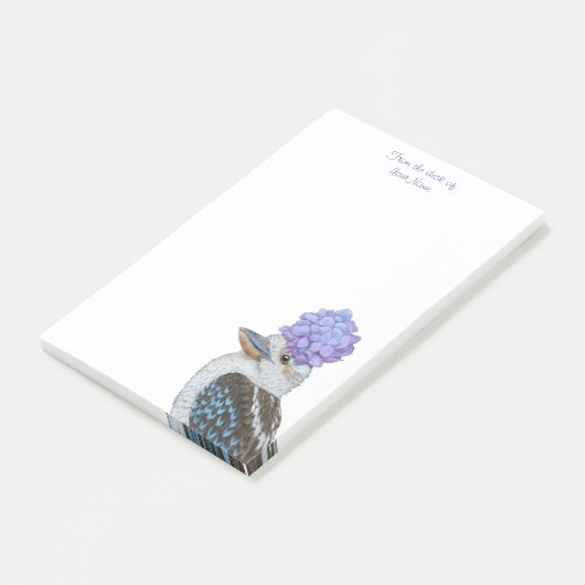 Mabel the kookaburra post-it notes (Schuin)