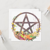 Mabon Harvest Pentacle Herfst Equinox Kaart (Voorkant / Achterkant in situ)