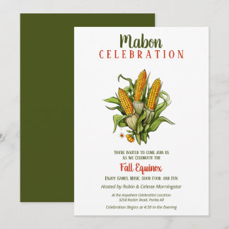 Mabon Herfst Equinox Oogst Mais Boeket Kaart