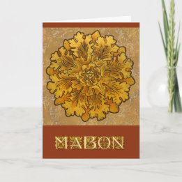Mabon Oak Leaves Feestdagen Kaart