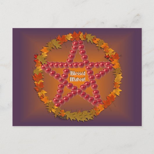 Mabon Pentacle Briefkaart (Voorkant)