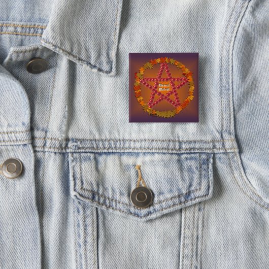 Mabon Pentacle Vierkante Button 5,1 Cm (In situ)