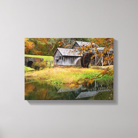 Mabry Mill dans la toile d'automne (Recto)