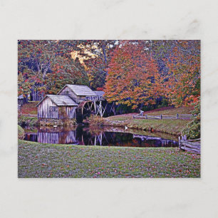 Mabry Mill in Herfst Briefkaart