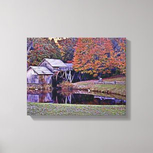 Mabry Mill in Herfst Canvas Print