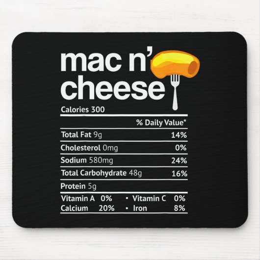 Mac And Cheese Nutrition Funny Thanksgiving Mac N' Muismat (Voorkant)