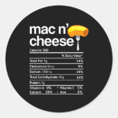 Mac And Cheese Nutrition Funny Thanksgiving Mac N' Ronde Sticker (Voorkant)