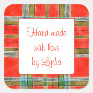 MAC BAIN TARTAN 3" Vierkante "Hand gemaakte" Stick Vierkante Sticker