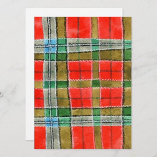 MAC BAIN TARTAN 5.5x7.5 Carte plate / Verticale (Devant / Derrière)